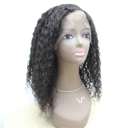 100% Virgin Brasilianskt mänskligt hår Full Lace Paryk # 1 # 1B # 2 # 4 130% Vattenvåg Full Lace Paryk 10 "-30"