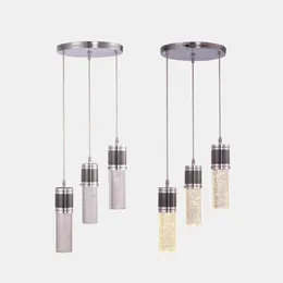Heimtextilien-LED-Blasenkristall-Hängelampe, drei Lampen, Kronleuchter-Stil, kreative Lichter, Pendelleuchte