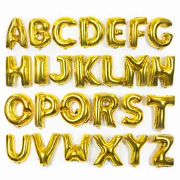 Golenia złotego koloru litery alfabetu Numer Folia balony