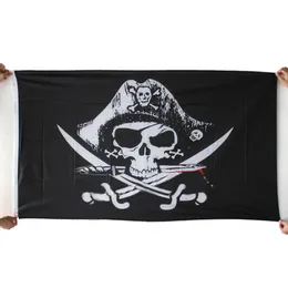 2017 New Huge 3x5FT Skull and Cross Crossbones Sabres Swords Jolly Roger Pirate Flags With Grommets Decoration Best Deal