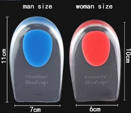 Mens Women Silicone Gel Heel Cushion Insoles Soles Relieve Foot Pain Protectors Spur Support Shoe Pad Feet Care Inserts