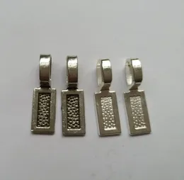 Fashion Silver Plated Tag Rektangulärt på Bail Pendants för DIY smycken hänge halsband 24.7x7.4mm (0,97 "x0.29"), 1000