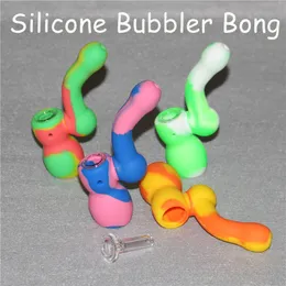 Nuovo silicone Sherlock Bubber Bong silicone dab piattaforma petrolifera Tubi dabber in silicone Olio di silicio Drum Rigs Tubi dell'acqua in vetro gorgogliatore bong DHL