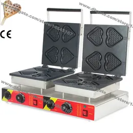 Free Shipping Commercial Use Non-stick 110v 220v Electric Double Waffle Baker Lolly Waffle Machine Heart Waffke Stick Maker