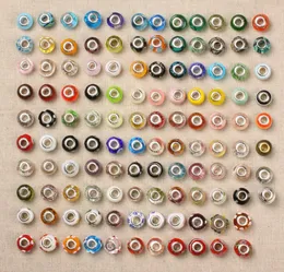 Partihandel 50st / lot Big Hole Pärlor för European Armband Lamwork Färgad Glaze DIY Charms Fit Pärlstav Bracelets Mix