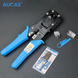 AUCAS Yüksek Kaliteli Ağ Ethernet Kablosu Multifuntion Pense RJ45 RJ11 Sıkma Crimper Aracı Set