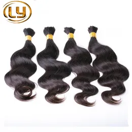 7a Top Quality Obecenceed Micro Mini Braiding Bulk Hair Ingen f￤stning Peruansk kroppsv￥g 3st M￤nskligt fl￤tning Bulk H￥r blandad l￤ngd