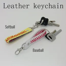 2022 Softball Girl Baseball Lanyard Seamed Läder Nyckelringar