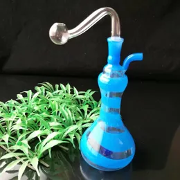 Glass Pipes Smoking Manufacture Hand-blown hookah Colorful striped vase pot