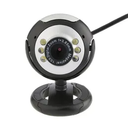 كاميرا ويب USB 12.0 MP 6 LED مع ميكروفون للرؤية الليلية لأجهزة الكمبيوتر المكتبية