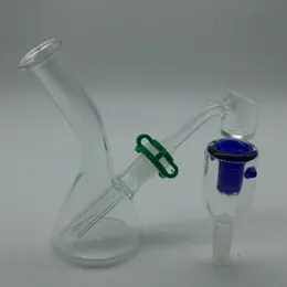 4 "tum glasbägare bongs uppsättningar med 4 mm kvarts banger nagel, färgad glas skål keck klipp olje riggar glas bongs