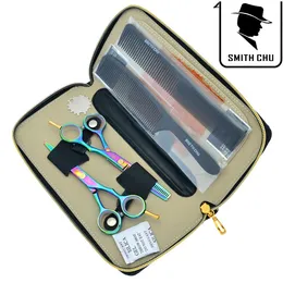 5.5inch Smith Chuのステンレス鋼の髪はさみ高品質の髪切断せん断された薄いシササーの理髪穴ツール送料無料、LZS0048