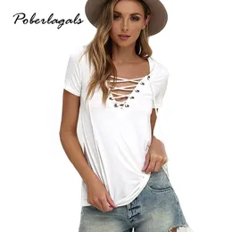 Wholesale-8 color Shirt Women Tees 2016 Hollow out Strappy Front Summer Plus size T Shirt Tops short-sleeve Sexy V-neck T-shirts Female