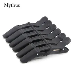 Frosted Black Carbon Hair Clip 6Pcs/Lot Salon Cutting Hairdressing Crocodile Clip Sectioning Hair Alligator Clips For Hair Stylist