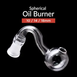 Hookahs Glass Oil Burner tjock 10mm 14mm 18mm Manlig Kvinnlig Pyrex Clear Curve Vattenrör för rökning Bongs YG123