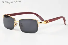 Modische Sport-Büffelhorn-Brille, Herren-Retro-Holz-Sonnenbrille für Damen, schwarz, braun, klare Gläser, Farbe, Halbrahmen-Fahrsonnenbrille