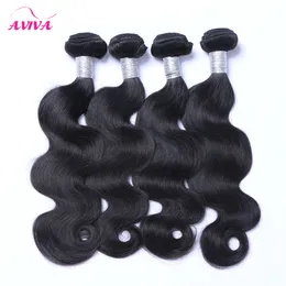 Malaysiska Virgin Hair Weave Bundles Body Wave 3 / 4PCS Lot Obehandling 7A Malaysian Remy Mänskliga hårförlängningar Tangle Free Hair Wefts kan färgas