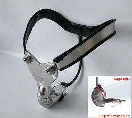 Arrivo Dispositivi di castità maschile Cintura di castità in acciaio inossidabile Modelt Curva regolabile Wais con gabbia per cazzi Bdsm Giocattoli sessuali per uomini