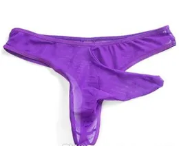 Toptan Satış - Yeni Stil İnce erkek iç çamaşırı seksi tanga T pantolon düşük bel şeffaf iplik cazibesine günaha ince sıkı çanta pantolon 5pieces / lot