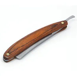 مستقيم حافة الشفرة الفولاذ قابلة للطي الحلاقة الخشب مقبض سكين حلاقة اللحية NEW