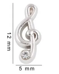 Wholesale 20PCS/lot DIY Alloy Silver Music Note Floating Locket Charms Fit For Magnetic Glass Memory Locket Pendant