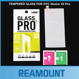 200 st Partihandel Premium Tempered Glass Screen Protector för HTC Desire 10 Pro Tuffad Skyddsfilm med rengöringsverktyg och detaljhandel