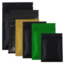 High quality 100 X Metallic Mylar ziplock bags flat bottom Black Aluminum foil small zip lock plastic bags297K