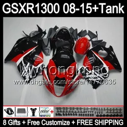 Gloss Nero 8Gifts per Suzuki Hayabusa GSXR1300 08 15 GSXR-1300 14MY23 GSXR 1300 GSX R1300 08 09 10 11 12 13 14 14 15 Top Red Black Fairing Kit