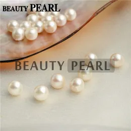 Hurtownie 30 sztuk Okrągłe białe Perły Pół-wiertnione luźne koraliki Pearl Woda morska Pearl Pearls 7-8mm dla DIY