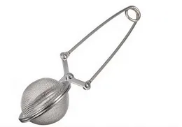 Partihandel Lös vår Rostfritt stål Sked Tea Mesh Ball Infuser Filter Tesked Squeeze Strainer Bröllop Favor Gift Gratis frakt