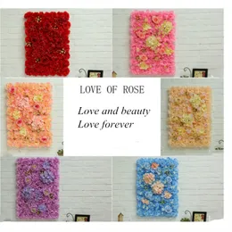 New arrival 10 pcs/lot Artificial flower wall wedding rose background lawn/pillar road lead home market decoration 6 colors