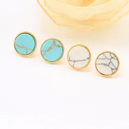 Everfast Wholesale 10pairs/Lot Elegant Geometric Earring Studs Brass Brincos smycken Triangel Squre Round Stone for Women Girls Gift EFE011