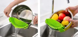 Silicone Pot Strainers Liquid Funnel Baking Batter Deflector Anti-spill Drain Pans Kitchen Cooking Tool