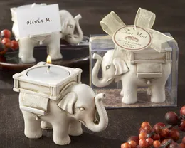 Lucky Elephant Candle Holders Bröllop gynnar antik te ljus ljusstake party favorit gåva hem dekoration new209l