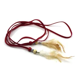 Attractive Girl's Bohemian Wooden Beads Feather Tassels Belt Headware Best Gift #T701.