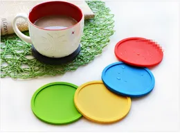 100pcs/lot Fast shipping New arrival 10cm Non-Slip Silicone Coasters Drink Coasters Tabletop Protection 5 colors