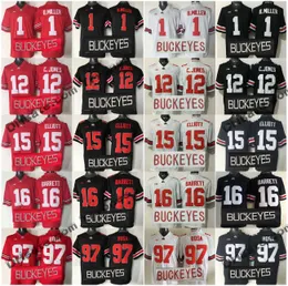 Football Football Maglie College 2015 Ohio State Buckeyes Maglie 15 Ezekiel Elliott 16 J.T Barrett 12 Cardale Jones 1 Braxton Miller 97 Ni