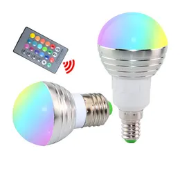 New Arrival 5W RGB LED Lights Memory Color E27 Led Bulbs For Xmas KTV Party Lighting AC 85-265V + IR Remote Control