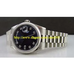 store361 new chegar relógios Platinum 36mm Presidente Blue Diamond Dial 118206