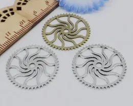 200PCS / Parti 25mm Antik Silver Bronskomponenter Lovely Gear Charms Pendant Resultat för smycken