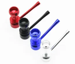 Partihandel ny tekanna form metall mini pipe cigaretthållare kreativt filter tobak rör glas rökrör metall aluminium, färg rando