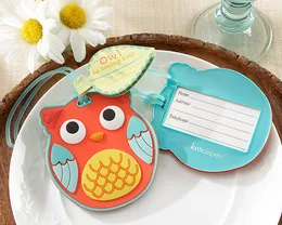 100pcs Owl Suitcase Luggage Name ID Tag Baby Bridal Shower Wedding Girl Birthday Party cFree Shipping