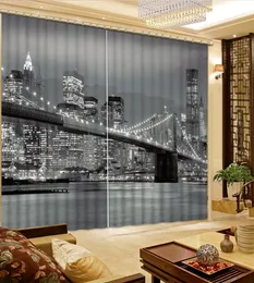 High Quality Costom black and white 3d curtain fashion decor home decoration for bedroom