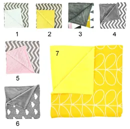 Ins New Baby Chevron Minky Koetki Niemowlę Wave Paski Swiaddle Wrap Newborn Swaddling Fashion Wózek Ręczny Koc Poszewka Pościel