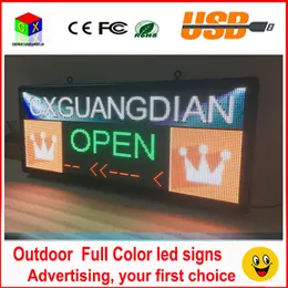 RGB Fullfärg LED Sign 18''X40 '' / Support Scrolling Text LED-reklamskärm / Programmerbar bildvideo Utomhus LED-display