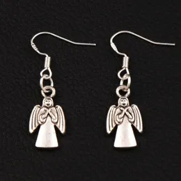 Praying Archangel Dangle Chandelier Earrings 925 Silver Fish Ear Hook 30pairs/lot E122 36.3x10.4mm