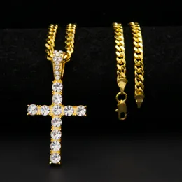 Men Hiphop Jewelry New Style Charm Classic Cross Necklace Pendant Full Iced Out Crystal Rhinestones Crux Drop Shipping