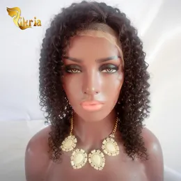 Zikria Remy Human Hair Weave Mongolian Kinky Curly Lace Front Human Hair Wigs Indian Peruansk Malaysian Culry258G