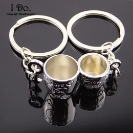 Wholesale- Free Shipping 1 Pair Cups Keychain Wedding Favors And Gifts Wedding Souvenirs Wedding Supplies Obsequios Boda