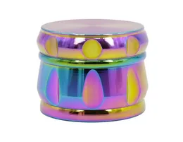 Färgglada slipmaskiner för rökning Tobak 63mm 4Layers Rainbow CNC Alloy Zink Crusher Grinder Herb Rökning Cracker Gratis DHL